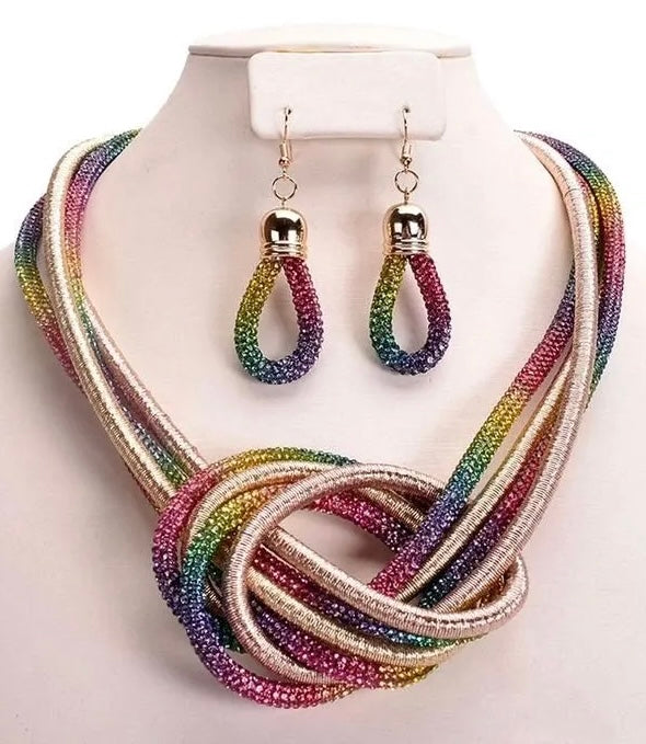 Knot Rainbow Necklace Set