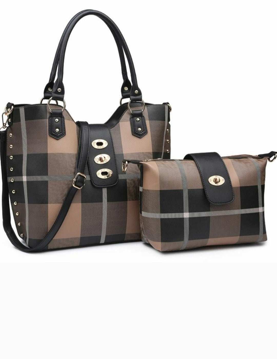 Plaid Check 2 in 1 Satchel